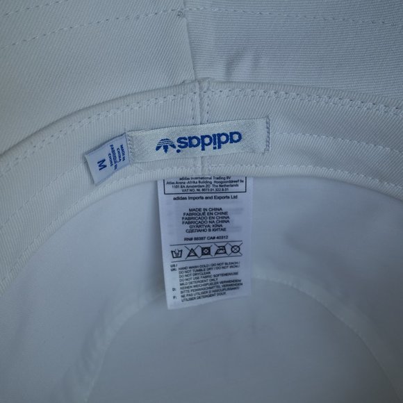 Adidas white cotton fedora hat Medium MED - Picture 6 of 14